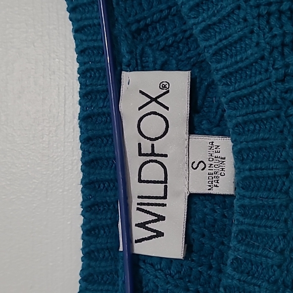 Wildfox Erika Stud Star Open Back Teal Blue Sweater - Picture 7 of 10